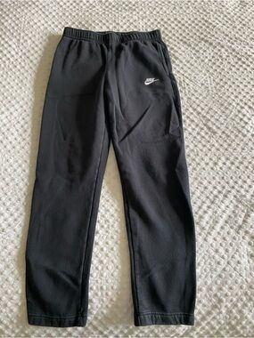Nike Mens Black Jogger Sweatpants with White Logo